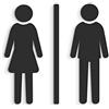 3DP Signs - Targa Bagno a Rilievo (15 cm) - Set Adesivo Toilette di Design WCD - Targhette Bagno Uomo Donna - Adesivi WC Restroom (Nero)