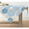 Artoid Mode - Tovaglia con fiori, ghiaccio blu, dalie, inverno, per cucina stagionale, decorazione da tavolo per interni, vacanza, festa, decor 85 x 85 cm