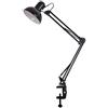 Shen Shuai Lampada da tavolo, con fissaggio a molletta, colore: Nero Lampada da scrivania, lampada da tavolo braccio in metallo leggero, snodabile e regolabile, compatibile con lampadine LED E27