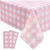 DIELOVEHUA 2 Pezzi Tovaglia Compleanno, Tovaglie a Quadri Rosa e Bianchi, Tovaglia Rettangolare, Tovaglie Antimacchia Impermeabile 137 x 274cm, per Festa di Compleanno, Tavola di Casa Festa, Picnic