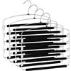 Crynvor 4 Pezzi Grucce Pantaloni, 5 Ppivelli Appendini Armadio con Imbottitura Antiscivolo, Gruccia Pantaloni, Stampelle per Pantaloni, Grucce Appendiabiti Pantaloni, Grucce Multiple per Foulard