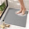 HITSLAM Tappetino Doccia Antiscivolo, 60x60cm Tappetino Vasca Antiscivolo da Bagno Senza ventose, Morbido PVC Luffa Tappetino Bagno, Asciugatura rapida, Drenaggio efficiente, Grigio