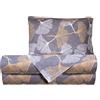 Smart Deco Home Completo letto lenzuola federe letto stampa fantasia fiori foglie floreale 100% Cotone Made in Italy UNA PIAZZA E MEZZA FOGLIE GINKGO ORO
