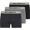 Karl Lagerfeld Uomo Metallic Elastic Trunk Set(3 Pack) Navy/Black/Sedona L