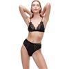 KARL LAGERFELD Donna Reggiseno a triangolo a ventaglio ricamato Nero M