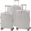 BERTOO Set di valigie BERTOO Palermo in 3 pezzi - Set di trolley rigidi premium (40L + 60L + 99L) - ABS+PC con telaio in alluminio, serrature TSA - Argento