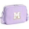 YOOLIFE Borsa a tracolla con lettere per bambine, regalo per bambine da 3, 4, 5, 6, 7, 8, 9, 10, 11, 12 anni, regalo di compleanno personalizzato per adolescenti, sorelle, nipote, Lilla, M