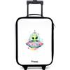 NoBoringSuitcases.com® Valigia Per Bambini Compatto 48x31x19 cm Bagaglio Ultraleggero Trolley A Mano Rigidi LED Ruote Valigie Bimbi - Ragazze - Alieno - UFO