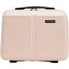 WITTCHEN Stripes Line Beauty case Custodia per cosmetici Beauty case da viaggio Bagaglio rigido ABS Maniglia comoda Tracolla Rosa cipria
