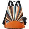Nexawaveo Zaino antifurto da donna, alla moda, da viaggio, borsa a tracolla, Retro Sun Ray Art