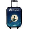 NoBoringSuitcases.com NoBoringSuitcases© Valigia Per Bambini Personalizzato Con Un Nome Bagaglio | 48x31x19 cm - Ultraleggero Bagagli Rigidi LED Ruote Valigie Neonato Bimbi - Ragazzo - Strega - Chiaro di Luna - Volo