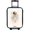 NoBoringSuitcases.com® Valigia Per Bambini Compatto 48x31x19 cm Bagaglio Ultraleggero Trolley A Mano Rigidi LED Ruote Valigie Neonato - Ragazze - Elfo - Balletto - Colorato