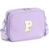 YOOLIFE Borsa a tracolla con lettere per bambine, regalo per bambine da 3, 4, 5, 6, 7, 8, 9, 10, 11, 12 anni, regalo di compleanno personalizzato per adolescenti, sorelle, nipote, Lilla, P