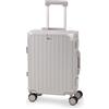 BERTOO Valigia da cabina BERTOO Palermo 40L - Valigia rigida premium 55x40x20 cm per Ryanair e altre compagnie aeree - ABS+PC con telaio in alluminio, 2 serrature TSA, maniglia telescopica - Argento