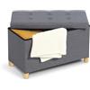 IDMarket - Panca Contenitore in Tessuto Grigio Antracite 76 cm