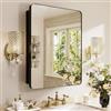 GoTiling Armadio da parete Bagno con specchio: 40 x 60 cm Armadio per farmacia da toilette - Mobile da parete con ripiani regolabili - Cornice nera opaca