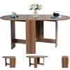 RELAX4LIFE 3 in 1 Tavolo da Pranzo Pieghevole/Scrivania/Consolle Ingresso in Legno, per Soggiorno, Sala da Pranzo e Ufficio, Multiuso per Lavoro, Studio e Ingresso, 163 x 80 x 75 cm (Marrone)