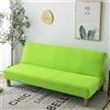 WWQQKJ Copridivano Senza Braccioli 2/3 Posti Elasticizzato, Antimacchia Fodera per Divano Letto Lavabile Antiscivolo Pieghevole Clic Clac Copri Divano, 20 Colori(Erba Verde,190-220cm)