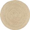 vidaXL Tappeto Lavorato a Mano in Juta Naturale Intrecciata Rotondo a Spirale Cucina Salotto Passatoia Artigianale Design a Spirale Bianco 90 cm