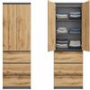 Home Collective Armadio multiuso a 2 ante con 3 ripiani e 3 cassetti | Armadio per camera da letto, ingresso o ufficio | 50x40x180 cm (LxPxA) | Antracite/Rovere