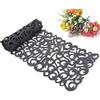 YuXinCat Runner da tavola in feltro, Openwork in feltro, motivo floreale traforato, resistente al calore e durevole, 102 x 29 cm, elegante decorazione da tavolo per sala da pranzo (grigio scuro)