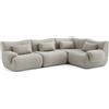 MILYsofa Divano modulare angolare, 4 posti, tessuto bouclé, fodere dei cuscini removibili (Beige Pietra, 4 posti)