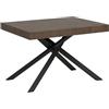 CasaArredoStudio, Tavolo Allungabile Karida, 120(204) x80 cm, Noce con Gambe Incrociate Antracite, Made in Italy.