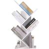 ETNIC ART Libreria ad Albero Moderna Bianca autoportante Libri CD salvaspazio Legno portaoggetti scaffali Comodino 40x20x90 scaffale Design Ufficio Ingresso Soggiorno libreria albero libreria piccola