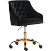 Fiximaster Sedia da ufficio in velluto, ergonomica, con ruote, regolabile in altezza, tavolo da toeletta per casa e ragazze, design moderno, alla moda, portata fino a 135 kg