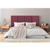 DHOME Testiera Imbottita in Similpelle Premium Antimacchia Design Modulare Verticale Autoadesiva Testata Letto Camera da Letto Imbottita (Vino Rosso, 160cm, Altezza 80cm, x4)