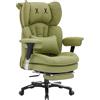 Efomao Sedia ufficio in pelle PU con ricamo X, grande e alta, schienale alto regolabile, sedia da gioco computer, girevole executive 200 kg, poggiapiedi e supporto lombare