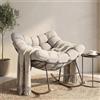 Fiutazge Sedia a Dondolo da Esterno,Poltrona Relax Ergonomica a Forma di Uovo per Giardino,Balcone,Veranda e Soggiorno,Portata 180 kg,Beige