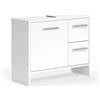 Vicco Mobile sottolavabo per bagno Karli, Bianco, 70.2 x 57 cm con 2 cassetti e 1 anta, adatto per il montaggio sotto lavabi standard