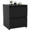 Vida Designs Denver - Comodino grande con 2 cassetti, per camera da letto, moderno, 48 x 39,5 x 39,5 cm (altezza x larghezza x profondità) (nero)