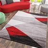 VIMODA Moderno Soggiorno Tappeto Disegno Geometrico Erica in Marrone Beige - Öko-Tex Certificato - Rosso, 160x220 cm