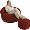 bananair - Poggiapiedi per Soggiorno - Rivestimento lavabile, imbottitura in schiuma - Foot Stool elegante, Ottomano Morbido e Confortevole (55 x 30 cm, Rosso Mattone)
