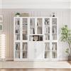 VOWNER Libreria con Ante in Vetro, Libreria a 5 Ripiani con Ripiano Regolabile, Set Moderno di Mobili Contenitori per Ufficio, Soggiorno, Bianco(CDC)
