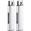 Pearl Accendino Antivento: Set di 2 elettroniche Accendini USB Ricaricabili, Lampadina a incandescenza, protetta dal Vento (Accendino Antivento USB, Stick Come, Gas)
