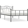 sephironlbb Telaio letto grigio metallo 100 x 200 cm, telaio singolo con rete a doghe, design stabile per camera da letto, mobile moderno per comfort