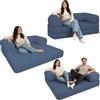 bananair - Divano 2 Posti Prodotto in Francia - Divano Letto Modulare in Schiuma ad Alta Densità e Tessuto in Velluto a Coste - Design Innovativo Boneless Couch, Spedito Compresso (Blu)