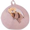 MISIOO Fodera per pouf per bambini per animali di peluche - Contenitore per giocattoli & Bean Bag in un unico - Tessuto a corda, lavabile, con chiusura lampo - Organizzatore per la cameretta dei