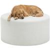 Amveya Pouf Poggiapiedi Divano Morbido Grande Pouf Rotondo 70cm in Tessuto Teddy Beige, Puff Poltrona per Camera da Letto, Seduta da Pavimento Moderna Poggia Piedi Imbottito 70x70x40cm