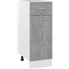 vidaXL Armadio Inferiore Cassetto "Lyon" Grigio Cemento 30x46x81,5