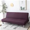 WWQQKJ Copridivano Senza Braccioli 2/3 Posti Elasticizzato, Antimacchia Fodera per Divano Letto Lavabile Antiscivolo Pieghevole Clic Clac Copri Divano, 20 Colori(Rosso Scuro,100-150cm)