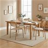 QSFCUB Set di 4 sedie da sala da pranzo, in rattan boho, con quattro gambe di supporto in metallo, per cucina, soggiorno, giardino, balcone e feste (4, colore legno, taglia unica)