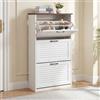 BonVache Mobili Scarpiera 3 Ante con Manico in Metallo, Ideali per Ingresso o Stanza, 122 x 62 x 65 cm, Bianco