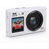 Dpofirs Fotocamera Doppio Schermo 5K, Fotocamera Digitale da 80 MP con Webcam WiFi Zoom 18x per Vlogging, Tipo C, Supporto Scheda SD da 256 GB (WHITE)