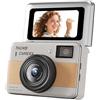 Piceioep Fotocamera portachiavi con schermo ruotato a 180 gradi e luce riempimento luminosità per fotografie in condizioni scarsa illuminazione Piccola fotocamera leggera
