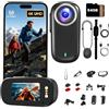 Veralyxa Body Cam, Mini Action Cam 4K 64 GB, Bodycam POV Camera con Batteria da 1200 mAh(220min), Action Camera Impermeabile IP65, Compatta Telecamera Casco Moto Vlogging