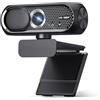 Shcngqio Webcam HD 1080P con microfono, cancellazione del rumore, copertura della privacy, obiettivo grandangolare, correzione automatica della luce, webcam USB Plug & Play per laptop, desktop, PC